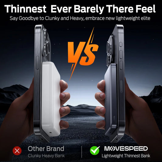 🔋 Power Bank Ultra-Slim 10.000mAh – Magnético, Fino e Elegante