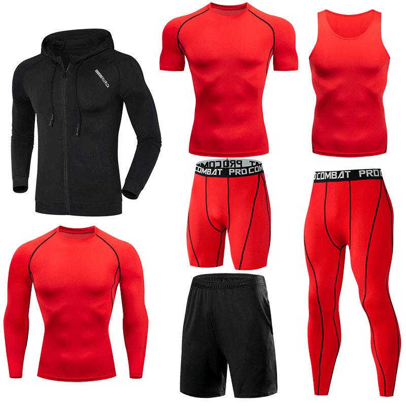 Conjuntos de roupas masculinas para corrida, jogging, treinamento, futebol, basquete, ciclismo, esportes, fitness, kits de roupas esportivas de compressão