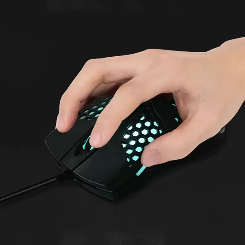 Mouse Gamer USB RGB – LED Colorido e Design Ergonômico
