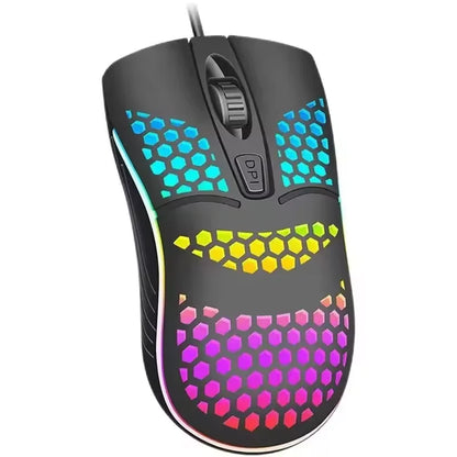 Mouse Gamer USB RGB – LED Colorido e Design Ergonômico