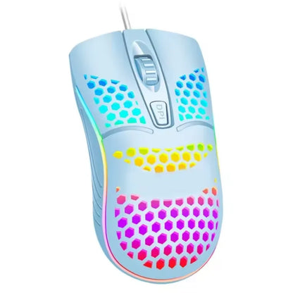 Mouse Gamer USB RGB – LED Colorido e Design Ergonômico
