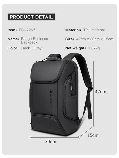 Mochila Antifurto Premium com USB – Design Moderno e Resistente para Notebook