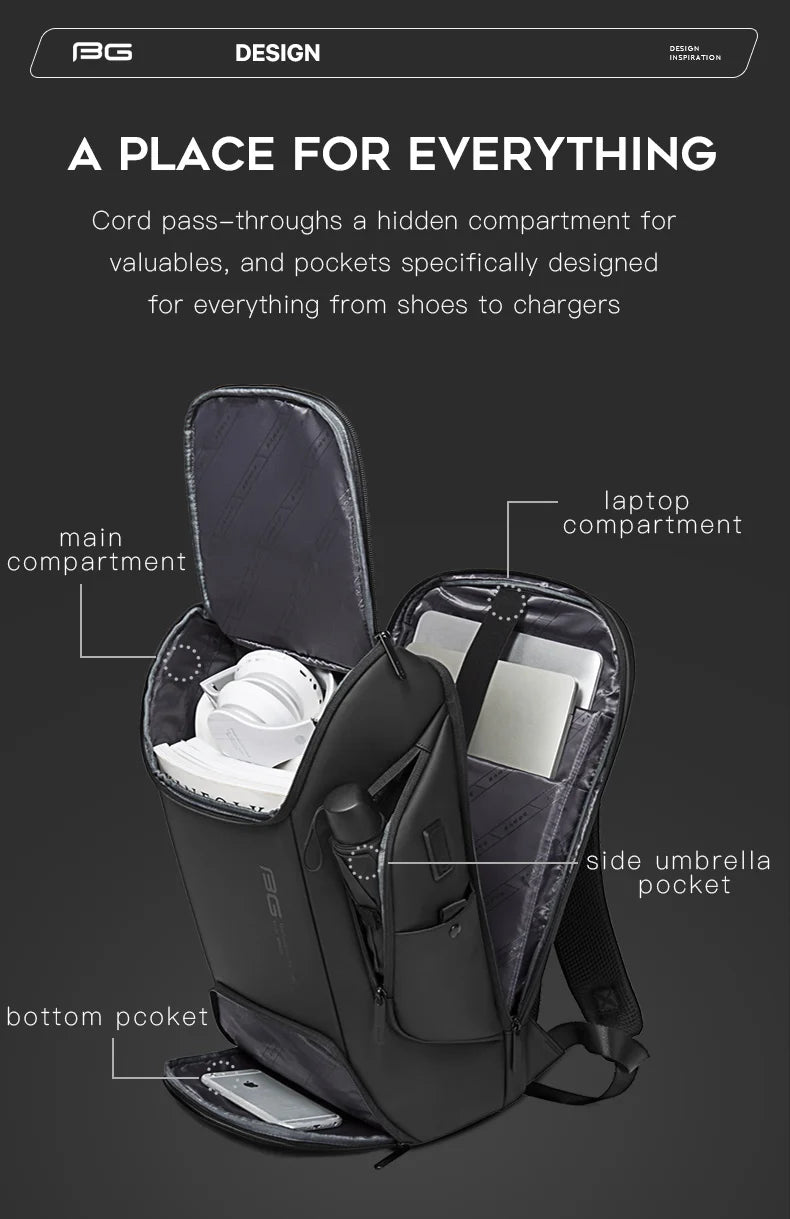 Mochila Antifurto Premium com USB – Design Moderno e Resistente para Notebook