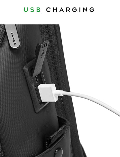 Mochila Antifurto Premium com USB – Design Moderno e Resistente para Notebook