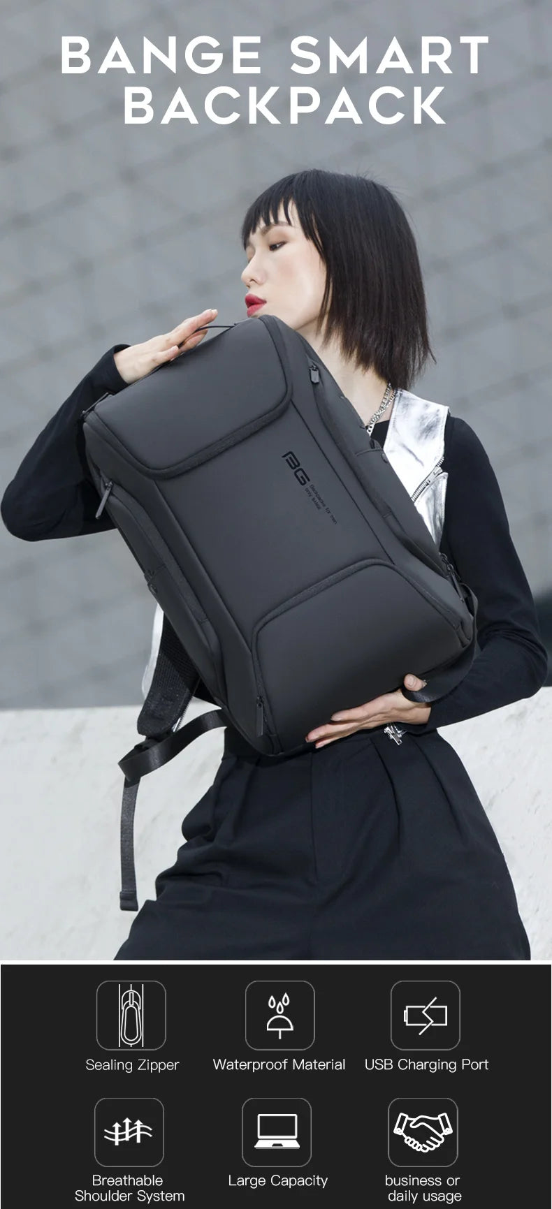 Mochila Antifurto Premium com USB – Design Moderno e Resistente para Notebook