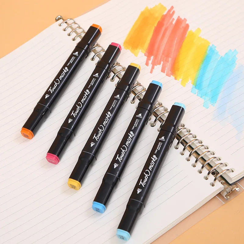 ✏️ Kit Canetinhas Artísticas -  até  168 Cores – Marcadores Dupla Ponta para Desenho e Lettering