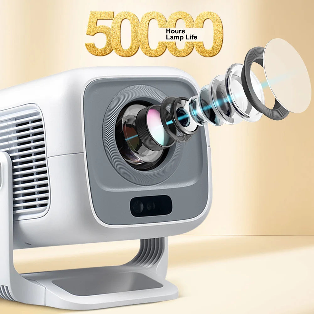 Projetor Portátil 4K WiFi Full HD 1080p – Home Theater com 450 Lumens e Android TV