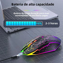 Mouse Gamer Sem Fio RGB – Bluetooth 5.2 + 2.4G, 6 Botões, LED Colorido, Silencioso e Recarregável
