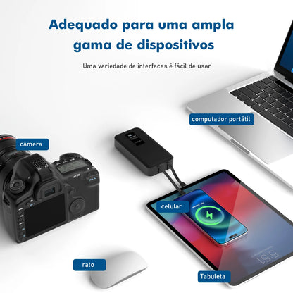 🔋 Power Bank Portátil 20.000mAh – Carregamento Rápido, Compacto e Potente