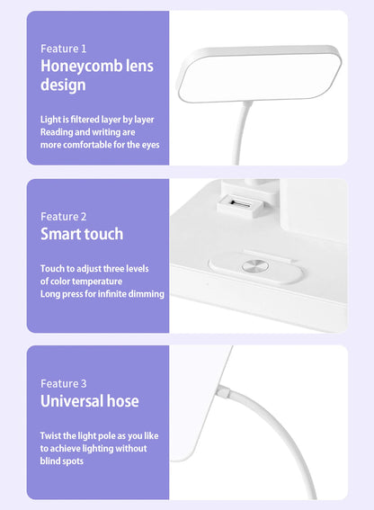 ✨ Luminária Multifuncional – LED com Ventilador e Relógio✨