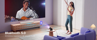 🎥 Mini Projetor Wimius 4K HD – Android TV, 1080P, Auto Keystone, 270° Rotação