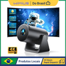 🎥 Mini Projetor Wimius 4K HD – Android TV, 1080P, Auto Keystone, 270° Rotação