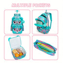 Mochila Infantil 3 em 1 com Rodinhas + Lancheira + Estojo – Colorida e Divertida