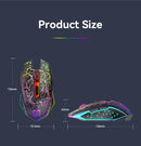 Mouse Gamer Sem Fio RGB – Bluetooth 5.2 + 2.4G, 6 Botões, LED Colorido, Silencioso e Recarregável