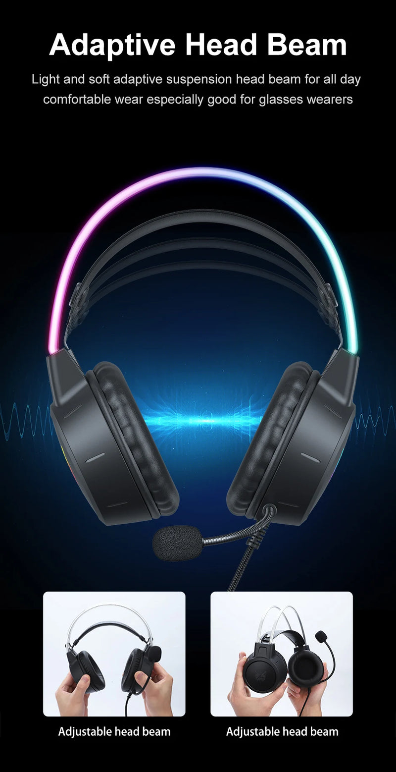 🎧 Headset Gamer ONIKUMA X15 RGB – Rosa com Orelhas de Gato