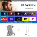 Projetor Portátil Everycom Retro 4K – 16000 Lumens, Rotação 360° e Imagem Cinematográfica