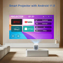 Projetor Portátil 4K WiFi Full HD 1080p – Home Theater com 450 Lumens e Android TV