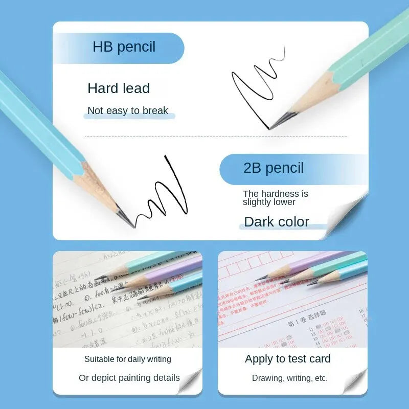 ✏️ Kit 30 Lápis HB/2B Coloridos com Estojo Tubo
