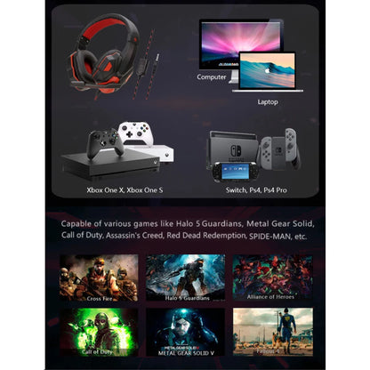 🎧 Headset Gamer Vermelho & Preto com Microfone