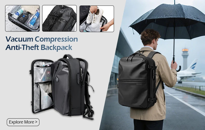 Mochila Antifurto Premium com USB – Design Moderno e Resistente para Notebook