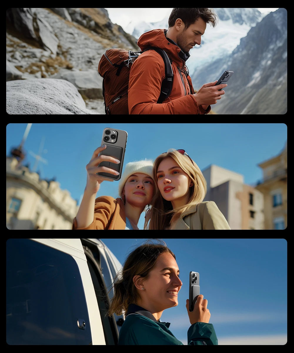 🔋 Power Bank Ultra-Slim 10.000mAh – Magnético, Fino e Elegante