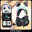 🎧 Headset Gamer ONIKUMA X15 RGB – Rosa com Orelhas de Gato