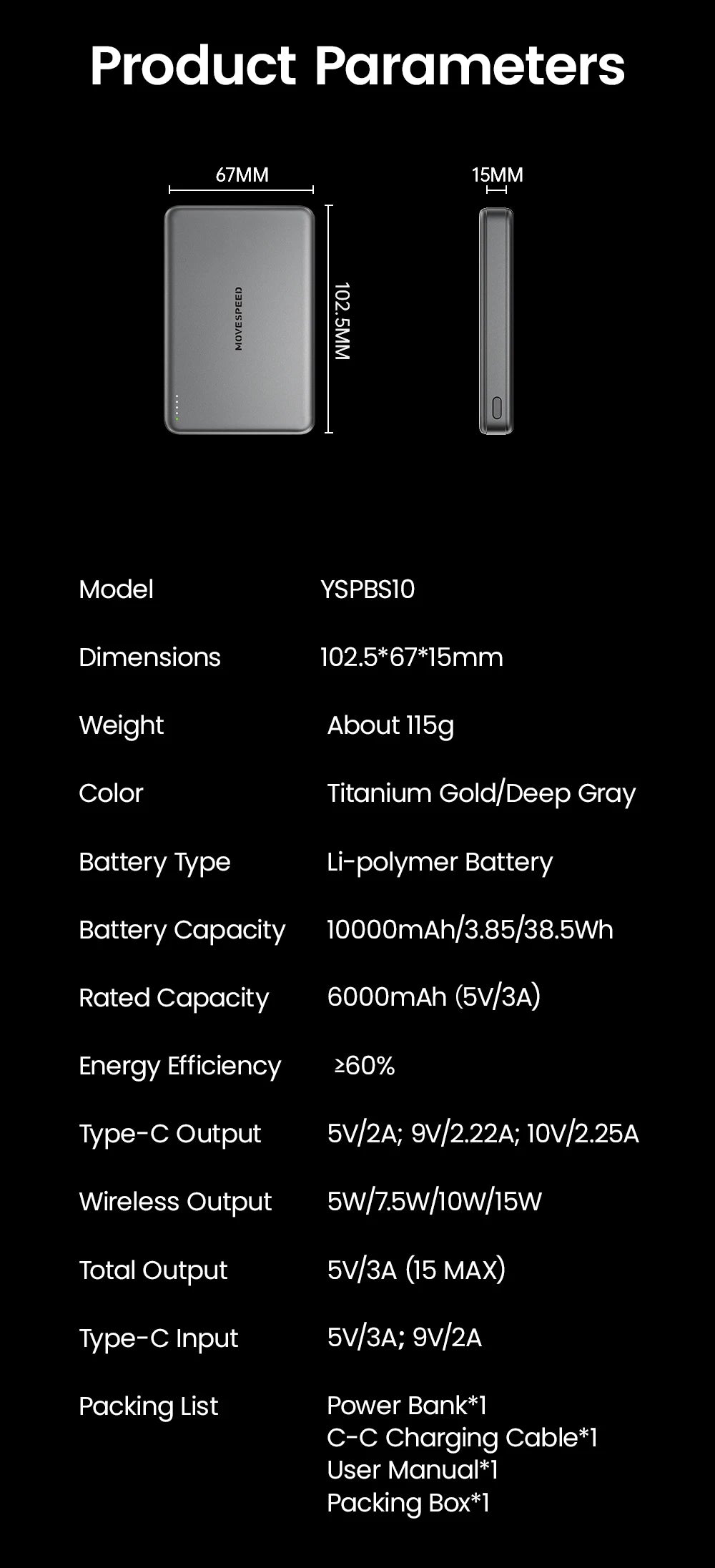 🔋 Power Bank Ultra-Slim 10.000mAh – Magnético, Fino e Elegante