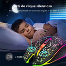 Mouse Gamer Sem Fio RGB – Bluetooth 5.2 + 2.4G, 6 Botões, LED Colorido, Silencioso e Recarregável