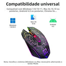Mouse Gamer Sem Fio RGB – Bluetooth 5.2 + 2.4G, 6 Botões, LED Colorido, Silencioso e Recarregável