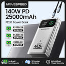 Power Bank Premium MOVESPEED 25000mAh 140W – Carregamento Super Rápido