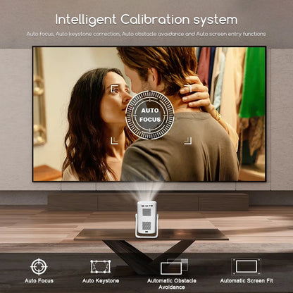 Projetor Portátil Everycom Retro 4K – 16000 Lumens, Rotação 360° e Imagem Cinematográfica