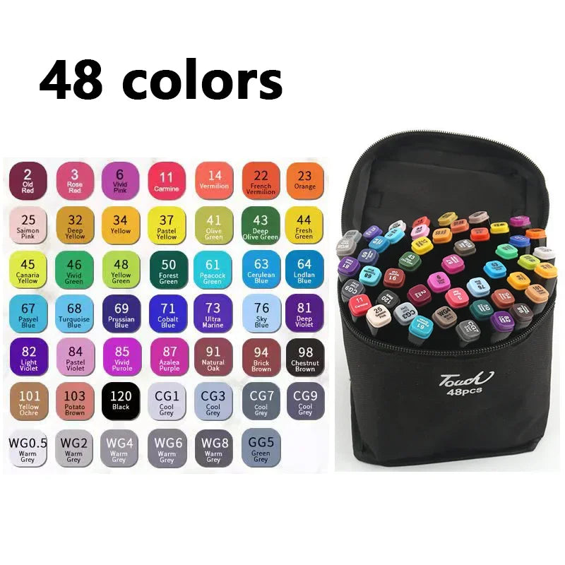 ✏️ Kit Canetinhas Artísticas -  até  168 Cores – Marcadores Dupla Ponta para Desenho e Lettering