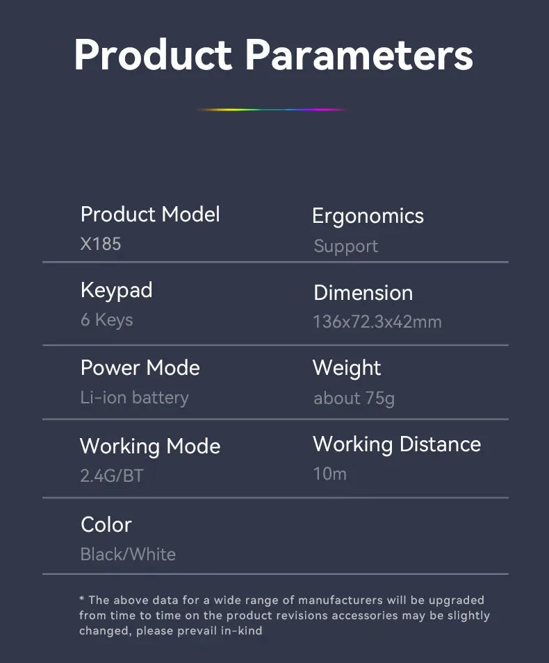 Mouse Gamer Sem Fio RGB – Bluetooth 5.2 + 2.4G, 6 Botões, LED Colorido, Silencioso e Recarregável