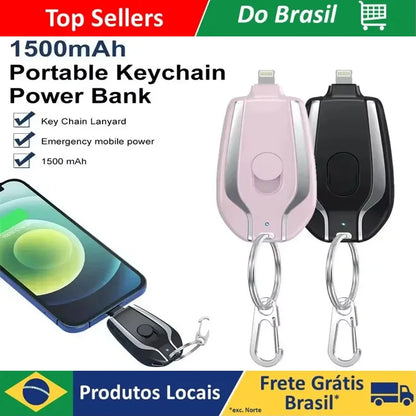 🔑 1. Mini Power Bank Chaveiro 1500mAh