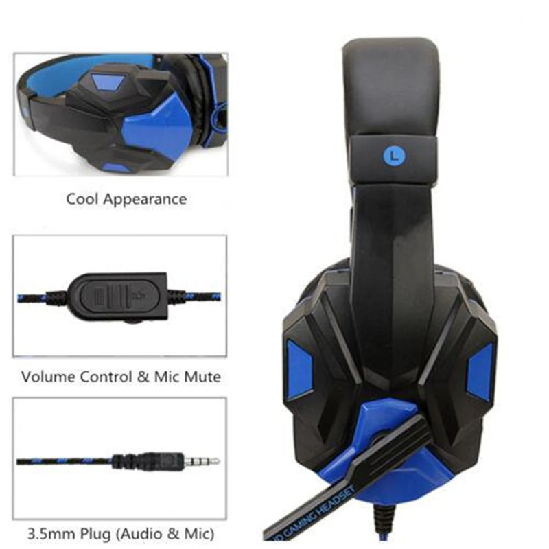 🎧 Headset Gamer Vermelho & Preto com Microfone