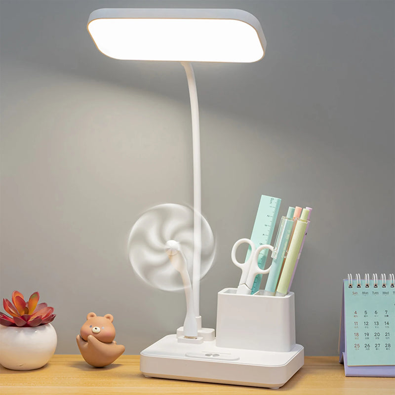 ✨ Luminária Multifuncional – LED com Ventilador e Relógio✨