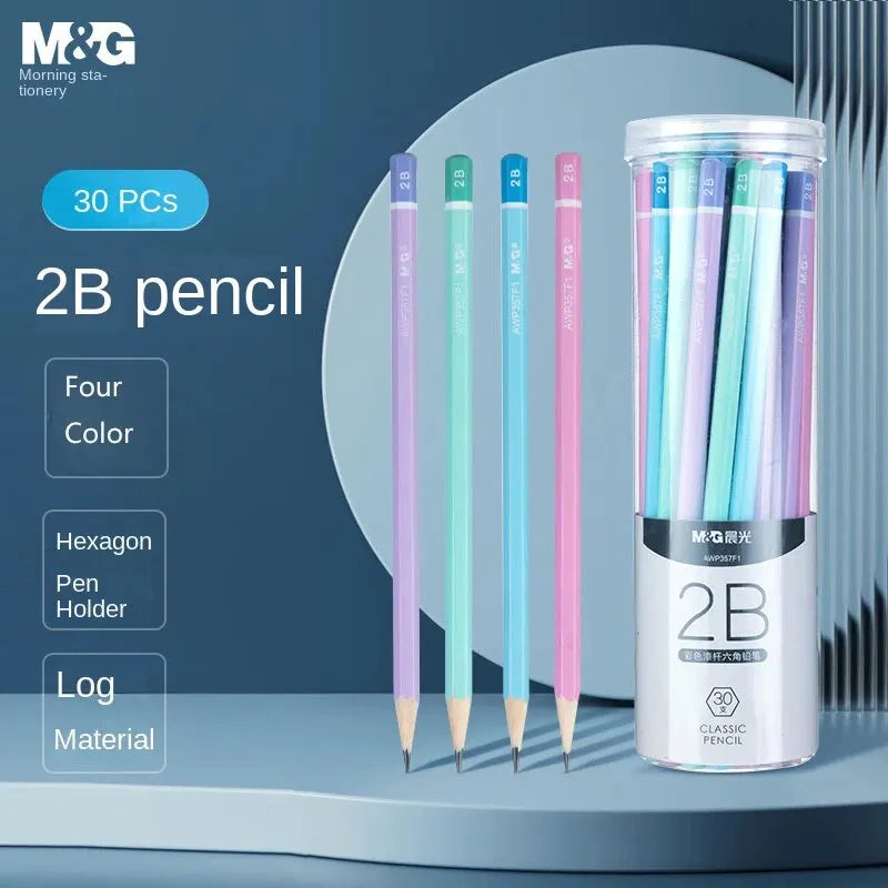 ✏️ Kit 30 Lápis HB/2B Coloridos com Estojo Tubo