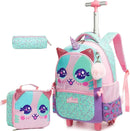 Mochila Infantil 3 em 1 com Rodinhas + Lancheira + Estojo – Colorida e Divertida