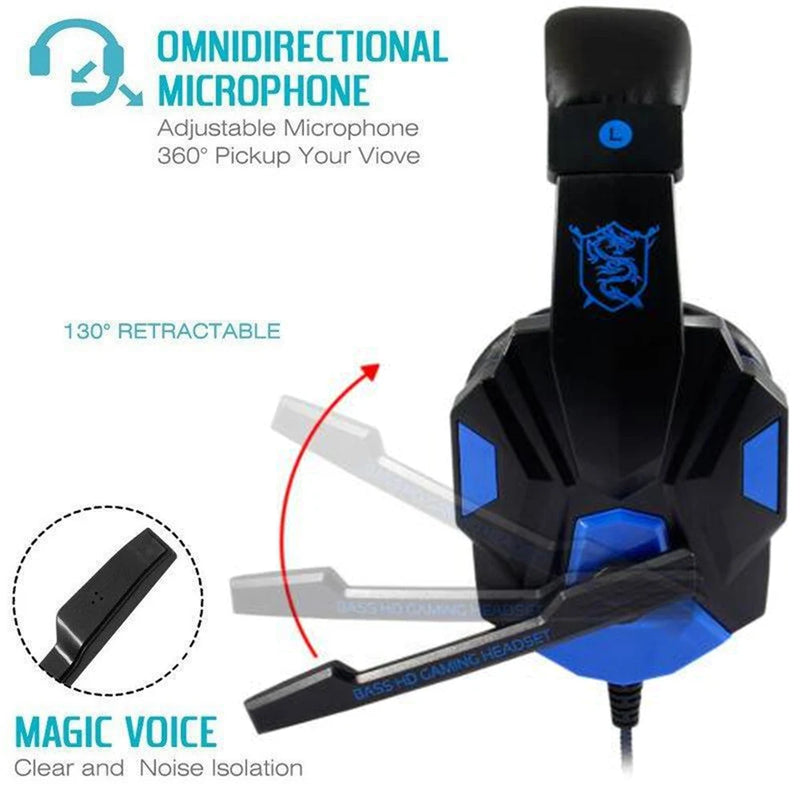🎧 Headset Gamer Vermelho & Preto com Microfone