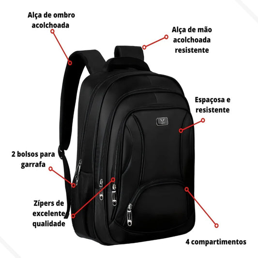Mochila Notebook Executiva – Grande, Acolchoada e Resistente