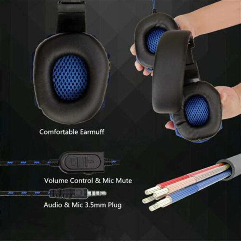 🎧 Headset Gamer Vermelho & Preto com Microfone
