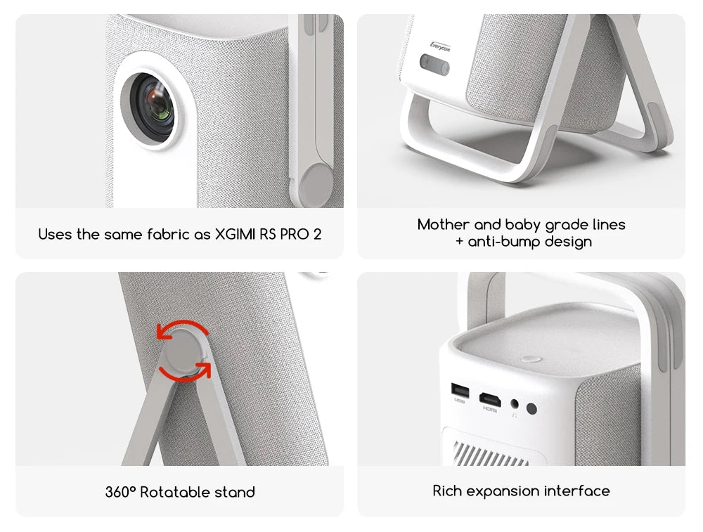 Projetor Portátil Everycom Retro 4K – 16000 Lumens, Rotação 360° e Imagem Cinematográfica