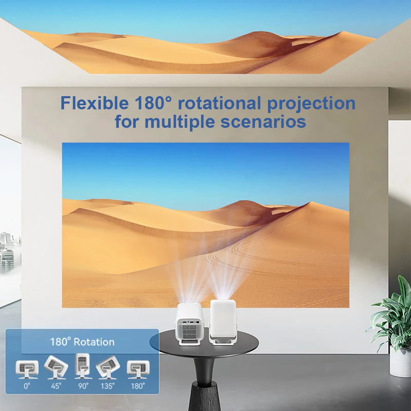 Projetor Portátil 4K WiFi Full HD 1080p – Home Theater com 450 Lumens e Android TV