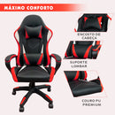 Cadeira Gamer Ergonômica Python Fly Preto & Vermelho – Conforto e Performance para Home Office & Games