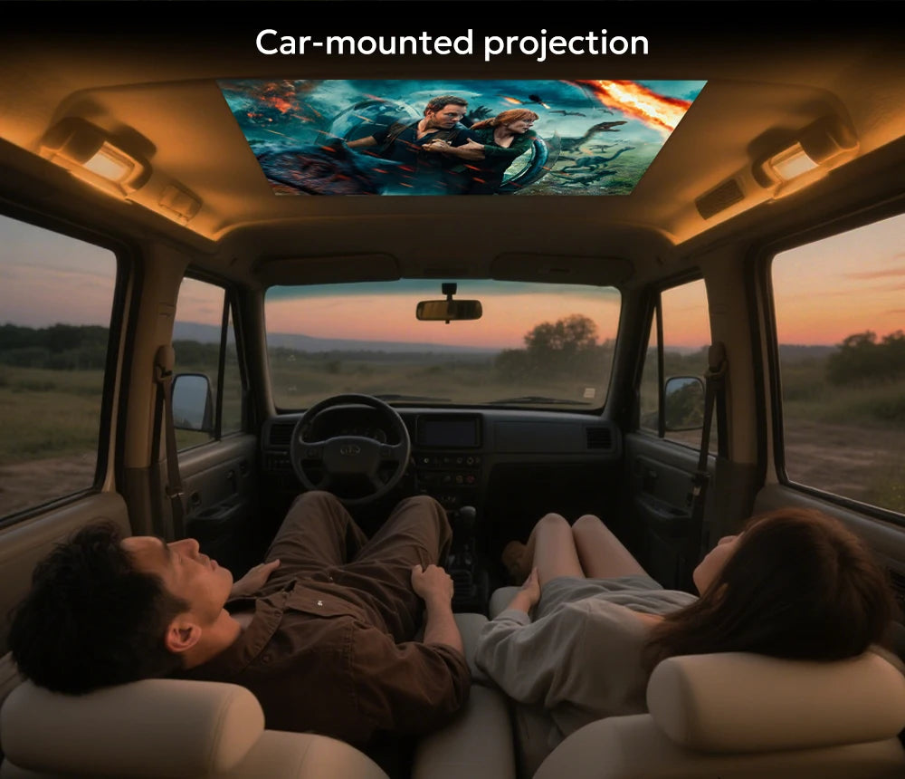 Projetor Portátil Everycom Retro 4K – 16000 Lumens, Rotação 360° e Imagem Cinematográfica