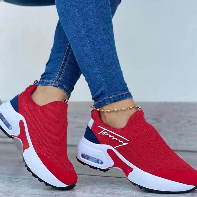 Sapatilhas de plataforma vulcanizada, sapatilhas monocromáticas, sapatos de caminhada, moda casual