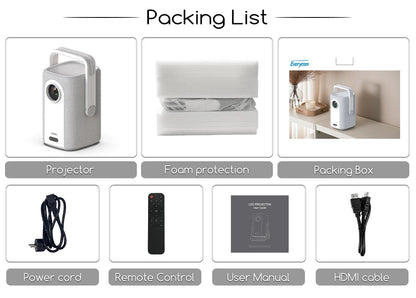 Projetor Portátil Everycom Retro 4K – 16000 Lumens, Rotação 360° e Imagem Cinematográfica