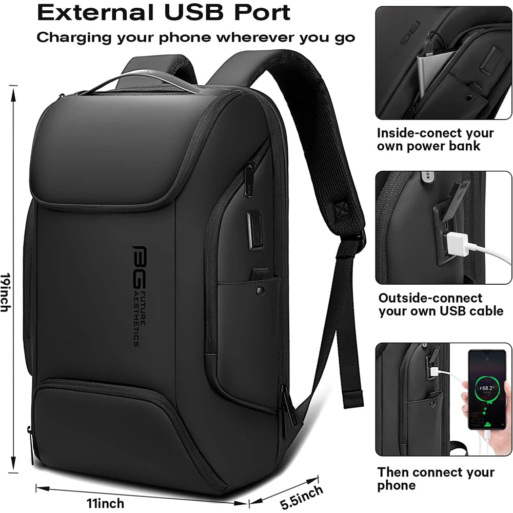 Mochila Antifurto Premium com USB – Design Moderno e Resistente para Notebook
