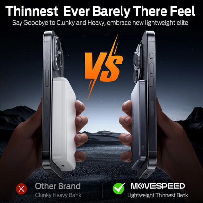 🔋 Power Bank Ultra-Slim 10.000mAh – Magnético, Fino e Elegante