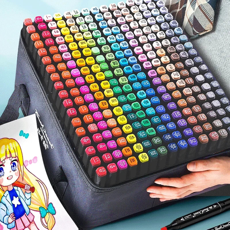 ✏️ Kit Canetinhas Artísticas -  até  168 Cores – Marcadores Dupla Ponta para Desenho e Lettering